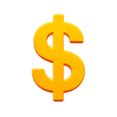 cono de dolar en colores saturados